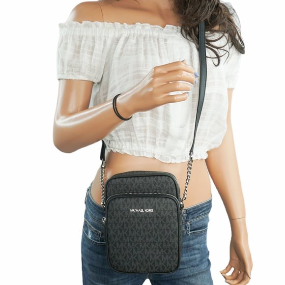 Michael Kors Handbags - Michael Kors JST Chain Crossbody Bag MK Black